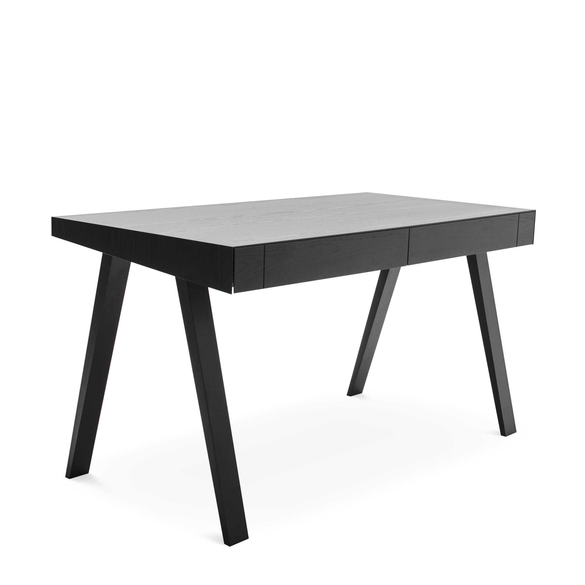 4.9 desk - wooden designer desk with 2 drawers. Colour: black wood