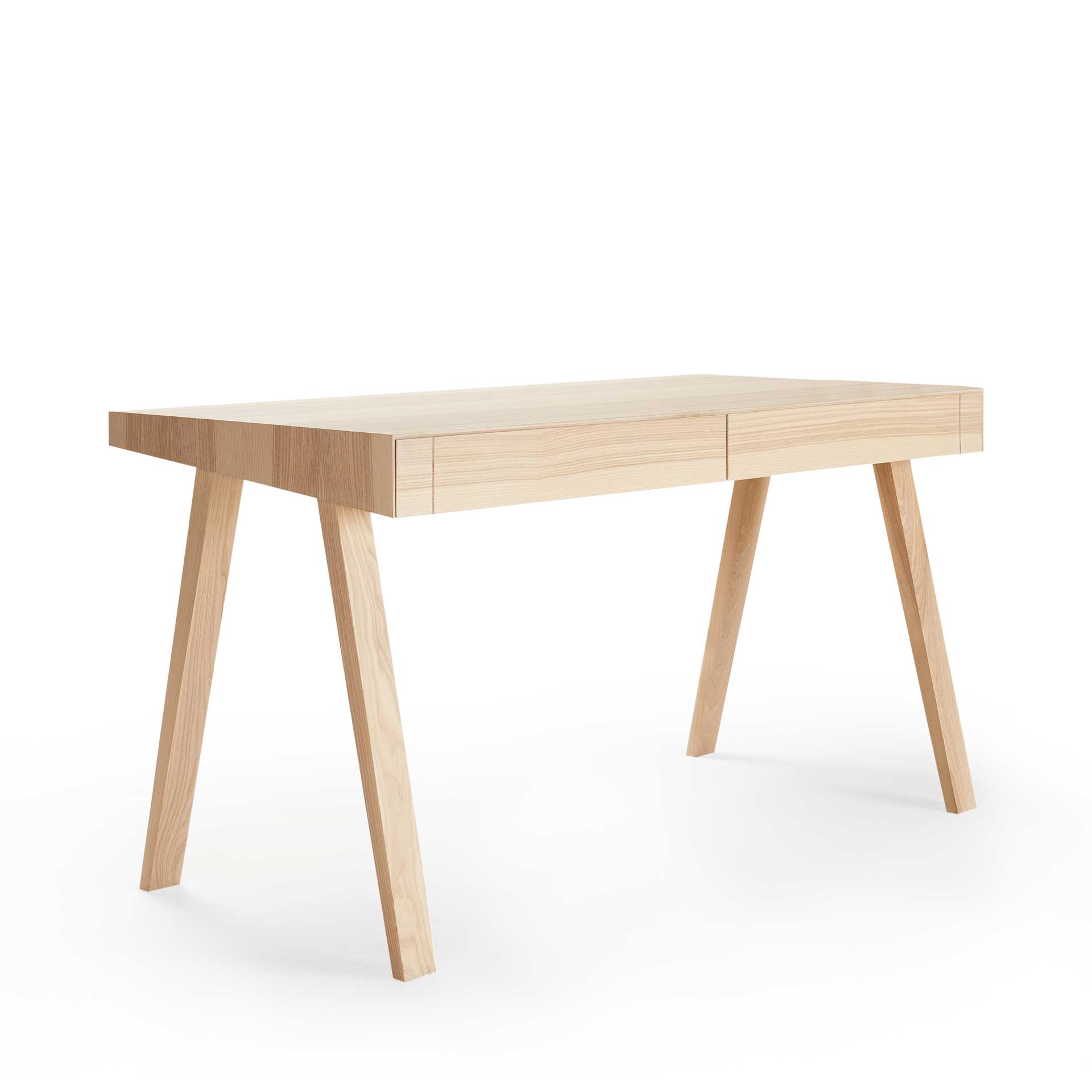 4.9 desk - wooden designer desk with 2 drawers. Colour: natural wood