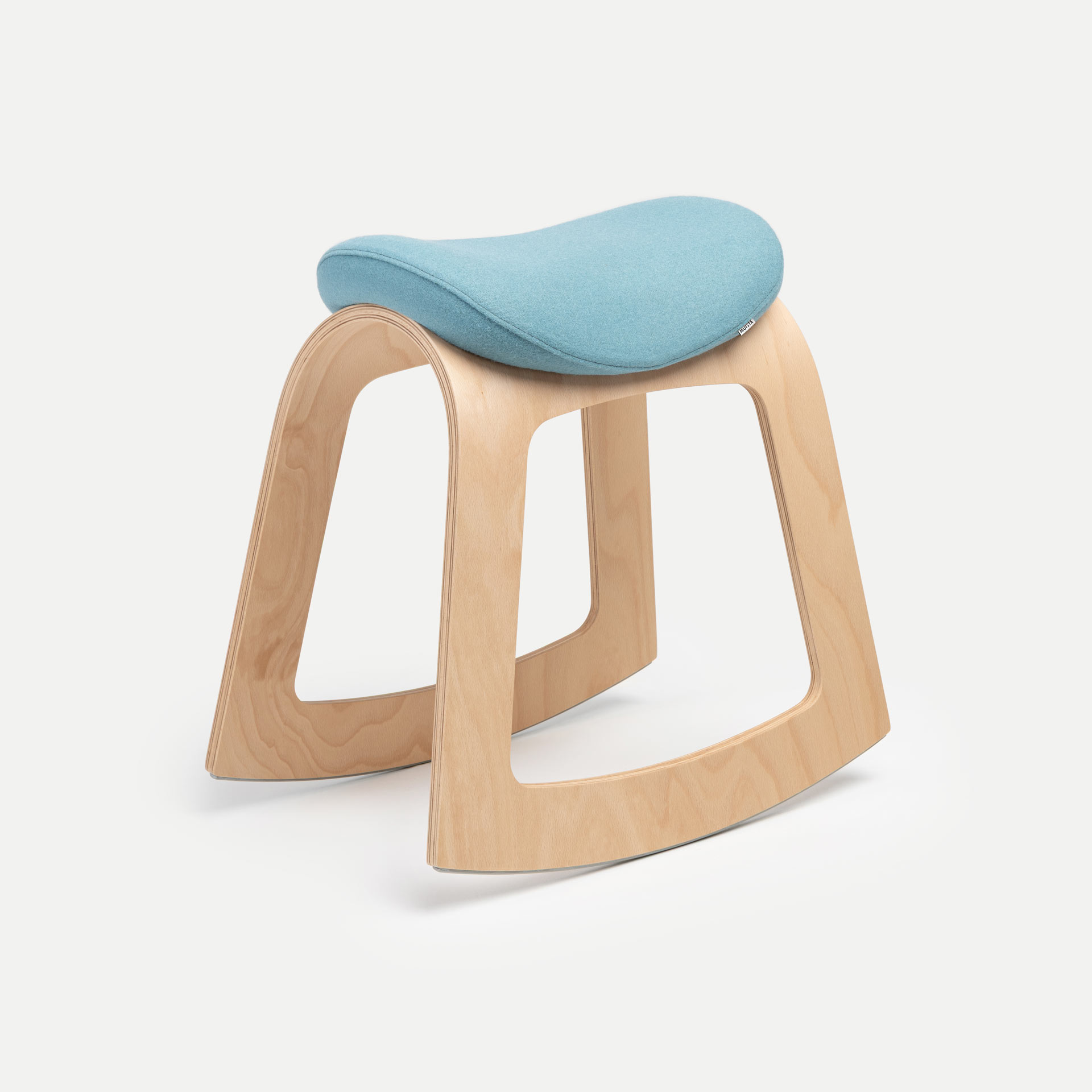 Wolle (Blau) / Holz Natur