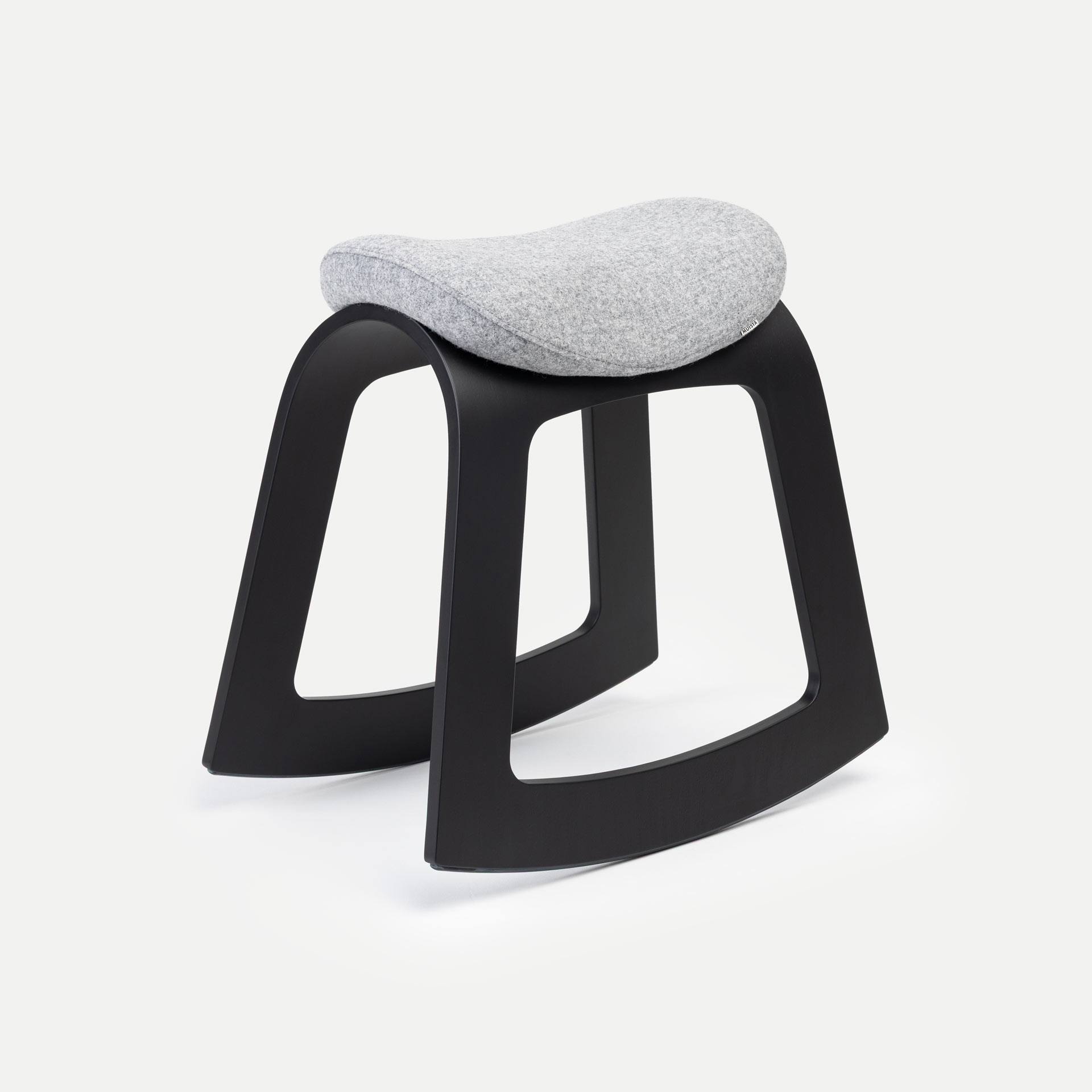 Wolle (Grau) / Holz Schwarz